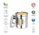 Ebun Stainless Steel Multipurpose See Through Containers | Air Tight Canisters For Kitchen Storage | Ubha Dabba | Transparent Vertical Jar | Silver | 2 Kgs | Pack Of 4 Pcs [AA1100/11] - Image 4