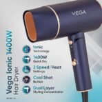 SeVega Ionic 1200-1400W Foldable Hair Dryer for Men and Women, Quick & Fast Drying with Ionic Technology & 2 Heat/Speedttings (Low & High), Cool Shot Button, Detachable Nozzle, Blow Dryer (VHDH-35) (AA1104/68) - Image 4