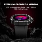 Noise Force Rugged & Sporty 1.32" Bluetooth Calling Smart Watch, 550 NITS, 7 Days Battery, AI Voice Assistance, Smart Watch for Men (Jet Black) [AA1096/119] - Image 3
