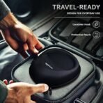 Amazon Basics Hard Shell EVA Headphone Carrying Case for Universal Oversized Over-Ear Headset, Shockproof, Water Repellent, Anti-Pressure Portable Protective Pouch/Storage Bag, Black (AA1102/27) - Image 3