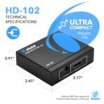 Orei HD-102 4K HDMI Splitter 1in2 Out - 1 Port to 2 Display Duplicate/Mirror - Ver 1.4 Certified for Full HD 1080P & 3D Support - Not Compatible with Mobile Phones - USB Powered, Black [AA1102/226] - Image 2