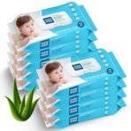 Mee Mee Wet Wipes for Baby Skin with Aloe Vera Paraben Free, Fragrance Free, pH Balanced, Hypoallergenic free, Baby Wipes Combo, 72 Wipes/Pack With Lid (Pack of 9)