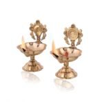 Amazon Brand - Umi Pure Brass Shanku Chakra kuber Diya Diwali Decoration Item for Home Decor - Brass shanku Chakra kuber Diya for puja Room & Office Decor, Living Room, Diwali Festival Gift Item(AA1103/120) - Image 2