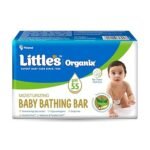 Little's Organix Moisturizing Baby Bathing Bar | Skin Balanced pH 5.5 | 75g x PO 1 | 100% Soap Free & Tear Free Newborn Baby Soap | Shea Butter, Aloe & Neem | Hypoallergenic & Dermatologically Tested (AA1104/41)
