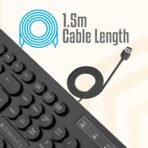 ZEBRONICS K24 Wired USB Keyboard, 104 Keys, Long Life 8 Million Keystrokes, Silent & Comfortable Use, Slim Design, Retractable Stand, 1.5 Meter Textured Cable, UV Coated keycaps [AA1102/137] - Image 3