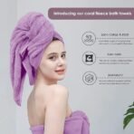 Microfiber Towels for Bath Large Size-Super Soft Coral Fleece Bathing Towel with Hook Quick Dry Super Absorbent-Bath Towel for Men and Women-70x140 cm, 350 GSM, Pack of 1 (AA1104/220) - Image 4