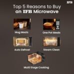 IFB 25L Solo Microwave Oven with 61 Auto Cook Menus (25PM2S, Silver, Easy to use Jog dial & Buttons, Mug Recipes, Steam Clean, Auto Reheat, Preset Timer, Power Save, Multi-Stage Cooking) (AA1104/154) - Image 5