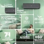 Haier Gravity Series 1.6 Ton 5 Star AI Climate Control Smart Split AC (5460 Watts, HEXA Inverter, Copper, Fabric Finish, Wi-Fi, 4-Way, HD Filter, Cools at 60°C-HSU19G-MZAIP5BN-INV, Midnight Dream) [AA1096/26] - Image 5