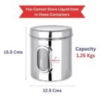 Ebun Stainless Steel See Through Small Containers 1.25 Kgs | Pack Of 6 Pcs Combo[AA1100/16] - Image 2