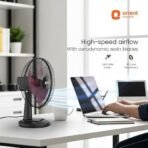 Orient Electric 400 mm Table 77 | High Speed Table Fan | 2100 RPM 95 CMM | 100% Copper Motor | 90 Degree Oscillation | 3 Speed Control | Military Grade Guard | Black & Red - Image 2