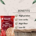 Swasth Millet Chapati Atta (flour) Made With 55% Millets Rich In Dietary Fiber,Low Carbohydrates,Atta Contains Low Glycemic Index|High Protein,Helps To Control Sugar Levels.  (AA1104/23) - Image 3