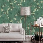 ANNA CREATIONS Self Adhesive Decorative Peel Stick Sea Green Waterproof Floral Wallpaper Removable Wall Sticker for Living Room Hall Decoration PVC Vinyl DIY Wall Stickers 45x304cm (Green Floral) (AA1102/48)