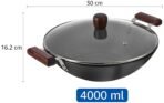 Amazon Brand - Solimo Hard Anodized Aluminium Kadhai with Induction Base, Black, 30cm(AA1103/91) - Image 3