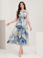 Bollyclues Women's Multicolor Cotton Sleeveless Maxi Dresses |Long Dress for Women| One Piece Western Dress for Women - Image 2