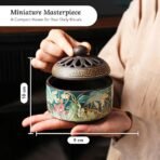 Ekhasa Ceramic Dhoop Dani Loban Burner Holder Stand for Home | Dhup Kapoor Dani for Puja | Sambrani Dhoop Holder | Dhuni Burner Samrani Dhoop Batti Stand for Pooja | Dhup Stand Incense Oud Burner - Image 2