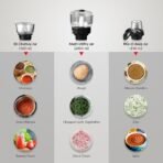 Prestige Endura 1000 Watt Mixer Grinder with 6 Jars | Heavy-Duty Ball Bearing Motor | 3 Stainless Steel Jars + 1 Juicer + 1 Mix-O-Keep + 1 Multi-Utility | SS Baldes | Black | 5Y Motor Warranty - Image 4