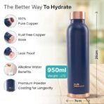 The Better Home Copper Water Bottle | Copper Water Bottle 950ml | With Anti Oxidant Properities | Provides Health Benefits | Pure Tamba | Blue (AA1104/160) - Image 3