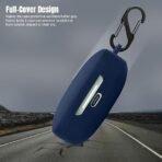 LIRAMARK Silicone Cover Case with Carabiner Compatible with Redmi Buds 6 (Midnight Blue) - Image 4