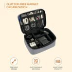 Amazon Basics Travel Organiser for Electronic Accessories, Flexible Padded Dividers, Waterproof, Foam Padding, for Cables, Chargers, Hard Disk, Power Bank (Grey) (AA1102/28) - Image 4