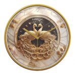RANDOM 12 Inch Analog Wall Clock with Gold Peacock Design Modern Sweep Silent Timepiece Abstract Wall Clock for Living Room, Bedroom, and Office Decor (RC-67258) (AA1104/205) - Image 5