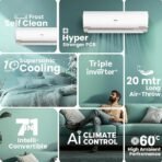 Haier 1.5 Ton 4 Star AI Climate Control Smart Split AC (5250 Watts, Copper, Wi-Fi, 4-Way Swing, Triple Inverter, 7 in 1, Frost Self Clean, HD Filter, Cools at 60°C - HSU18K-PYAIR4BN-INV, White) [AA1096/21] - Image 5