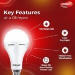 Eveready 12W Emergency Inverter LED Bulb, Cool Day Light (6500K), Rechargeable Bulb with 3 Hours Backup, Ideal for Powercuts, Energy Efficient, B22 Base, Pack of 1 - Image 4