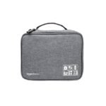 Amazon Basics Travel Organiser for Electronic Accessories, Flexible Padded Dividers, Waterproof, Foam Padding, for Cables, Chargers, Hard Disk, Power Bank (Grey) (AA1102/28)
