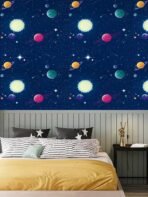 ANNACREATIONS Self Adhesive Removable Peel and Stick Wallpaper 45 x 305 cm (Blue Galaxy) (AA1102/49) - Image 3