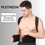 PLETHEON Posture Corrector Belt for Men & Women | Adjustable Shoulder & Upper Back Support Brace | Spine Alignment | Fit From 30 to 44 Inch Tummy [AA1102/139] - Image 2
