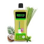 Beco Natural Disinfectant Surface & Floor Cleaning Liquid | 1L Bottle | Non Toxic Germ Kill Formula | Lemongrass & Basil Freshness | Safer Than Phenyl | Kids Safe & Pet Friendly Floor Cleaner Liquid[AA1100/28]