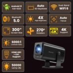 WZATCO Yuva Go Pro Fully Automatic Native 1080P Android 13.0 Smart Projector, Auto Focus, Auto 4D Keystone, 4X Brighter, 4K HDR Support, Rotatable Design, WiFi 6 & BT, Screen Mirroring, ARC (AA1102/67) - Image 4