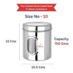 Ebun Stainless Steel See Through Small Containers | Small Containers With Capacity 750 Grams | Pack Of 6 Pcs Combo, Silver [AA1100/14] - Image 2