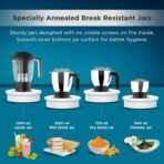 Butterfly Magneto Mixer Grinder with 4 Jars | 1000W TorX23 Motor | Contra Curv Jar & Blade Design | Specially Annealed Jars| Ink Blue(AA1103/101) - Image 3