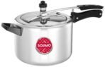 Amazon Brand - Solimo - Sleek Induction Bottom Aluminium Pressure Cooker - 5 Liter (Inner Lid), Silver(AA1103/90)