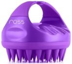 Ross Hair Scalp Manual Massager Shampoo Hair Brush with Soft Silicone Bristles for Anti Dandruff, Exfoliating with Scalp Care, Purple