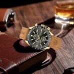 NIBOSI Men's Watch Analog Silicone Quartz Wrist Watch for Men Business Waterproof Sport Stainless Steel Leather Watch with Calendar (AA1104/246) - Image 3