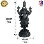 Tirupati Balaji Idol For Car Dashboard, Venkateswara Swamy Murthi, Vaastu Advised Balaji Statue - Tirupati Balaji Murti Idols For Pooja Room (Marble, Black Big), 20 cm, 8 cm(AA1103/109) - Image 5