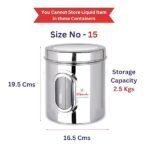 Ebun Stainless Steel See Through Heavy Gauge Containers 3 Kgs|Pack of 4 Pcs Combo, Silver[AA1100/18] - Image 4