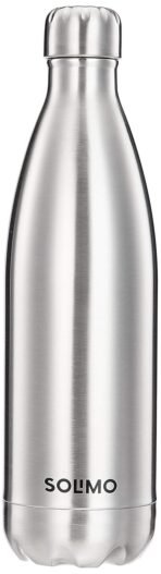 Amazon Brand - Solimo Stainless Steel Insulated 24 Hours Hot or Cold Bottle Flask, 1000 ml, Silver