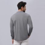 HEKTOR Men’s Hidden Button Shirt–Long Sleeve Twill Textured Shirt|Regular Fit,Premium Nylon Blend,Minimalist [AA1102/107] - Image 2