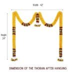 Amazon Brand Umi - Toran for Main Door Entrance, Bandarwal for Festival, Pooja Mandir & Wedding, (42 inches x 24 inches) Handmade Traditional Flower Hanging for Home & Office Decor (AA1104/4) - Image 3