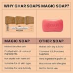 Ghar Soaps Sandalwood & Saffron Magic Soaps For Bath (300 Gms Pack Of 3) | Paraben Free | Chandan & Kesar Bath Soap | Handmade Soaps For Glowing | Skin Brightening Soap For Men & Women (AA1104/46) - Image 2