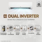 LG 1.5 Ton 5 Star DUAL Inverter Split AC (Copper, AI Convertible 6-in-1, VIRAAT Mode, Faster Cooling & Energy Saving, 4 Way Swing, HD Filter with Anti-Virus Protection, US-Q19QNZE1, White)(Non Wi-Fi Split AC E-look - 2025) [AA1096/5] - Image 2