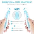 MHR Baby Nail Trimmer New Electric, Baby Nail File,Baby Nail Cutter 0To6 with Light &6 Grinding Pads for Newborn with Toddler Toes and Fingernails, Kids Nail Care, Polish Trim,Multicolor,Pack of 1 - Image 3