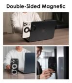 Aulumu G09 Magnetic Ring Grip | Omnidirectional Rotation | MagSafe Compatible | Aluminium Alloy Construction | Stable Dual-Sided Magnetic Attachment | Includes Handle Ring Phone Stand- Black [AA1102/216] - Image 2