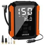 UN1QUE PT400 Tyre Inflator for Car, 150PSI 12V DC Car Air Pump with Preset & Auto Off, 120 Watt Portable Air Compressor with Digital Tyre Pressure Gauge & LED Light[AA1097/100]