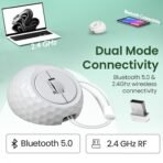 Portronics ToadPlay Golf Mini Wireless Bluetooth Mouse with Dual Wireless Connectivity (BT + 2.4 GHz), Rechargeable Battery, Noise-Free Clicking, Multi-Device Pair, Adjust Sensitivity (White) (AA1102/72) - Image 2