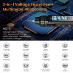 Serplex® Digital Multimeter Non Contact Voltage Tester Meter Digital 4000 Count AC/DC Voltage Tester, Current Meter, Non-Contact Voltmeter Sensor, Live Wire Detection, Resistance(Battery NOT INCLUDED) [AA1102/276] - Image 3