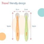 LuvLap Baby Feeding Spoon Set Of 2 With Ultra Supple 100% Silicone Tip,Bpa Free Material With Food Grade Silicone Tip,Self Feeding Utensil,Baby Weaning Spoon For Kids 4 Months+(Green&Pink),16 Cm - Image 4