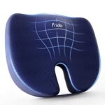 Frido Tailbone Pain Relief Cushion | (High Density & Durable) Memory Foam Seat Cushion for Extra Support for Long Sitting | Non-Slip Orthopedic Chair Cushion for Pressure Relief | Upto 100 kg | Blue[AA1100/110]